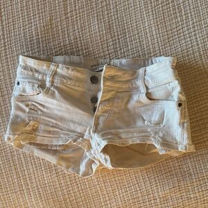 Zara Trafalic White Distressed Denim Shorts